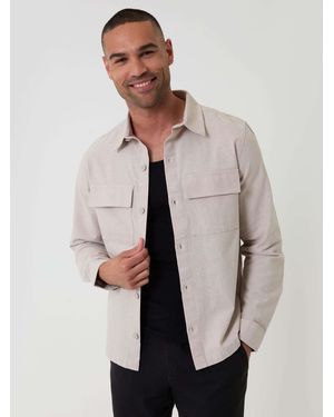 Threadbare Linen Blend Lightweight Shacket - Natural