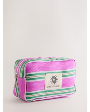 Self Stripe And Pouch - Pink