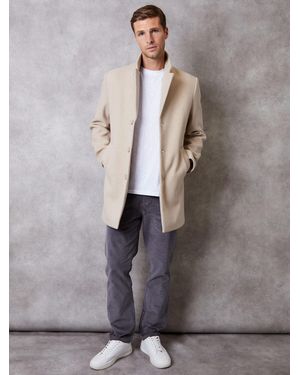 Threadbare Faux Wool Overcoat - Gray