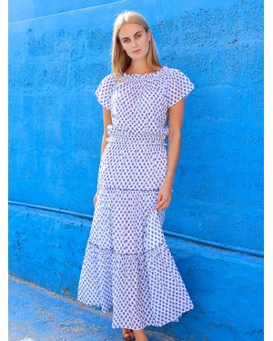 Aspiga Bea Printed Cotton Skirt - Blue