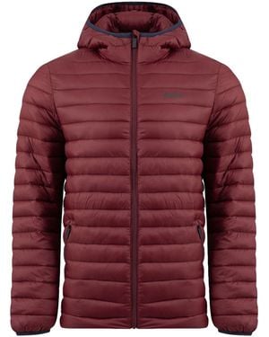 Weird Fish Flete Lightweight Showerproof Padded Hooded Jacket - Red