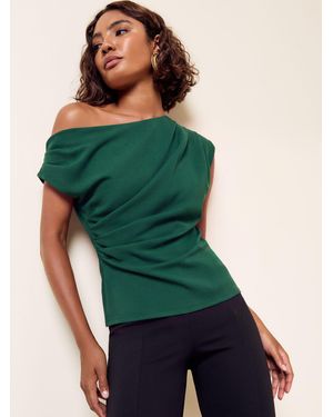 Friends Like These Dark Draped Off The Shoulder Top - Green