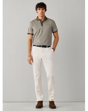 Hackett Classic Fit Short Sleeve Oxford Polo Shirt - White