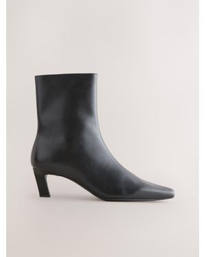 Next Forever Comfort Chisel Toe Heeled Ankle Boots - Black