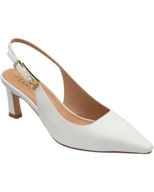 Lotus Slingback Court Shoes - White