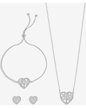 Jon Richard Tone Crystal Heart Tree Of Love Set - White