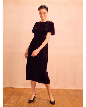 Aspiga Dulcie Velvet Puff Sleeve Dress - Black