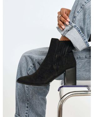 Linzi Thrive Stacked Block Heel Ankle Boots - Gray
