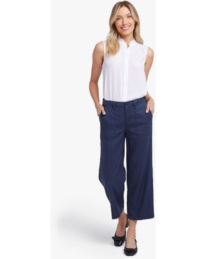 NYDJ Wide Leg Cargo Capri Trousers - Blue