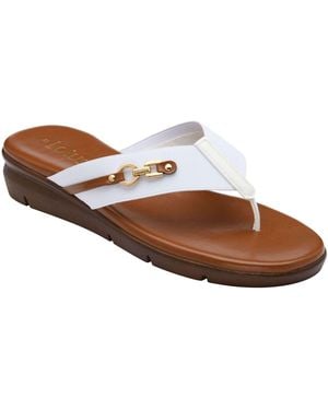 Lotus Toe Thong Sandals - Brown