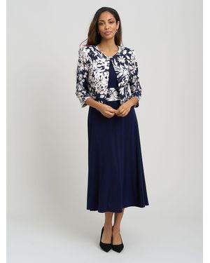 Gina Bacconi Nell Stretch Jersey Dress & Jacket Set - Blue