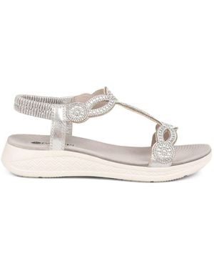 Pavers Embellished Flatform Sandals - Natural