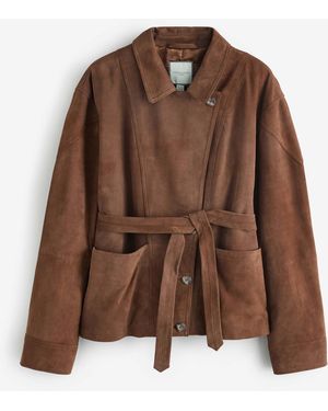 Urban Code Suede Wrap Jacket - Brown