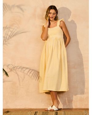 Jojo Maman Bébé Sleeveless Shirred Midi Dress - Natural