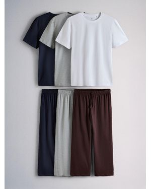 The Set 3 Pack Jersey Pyjamas Multi - White
