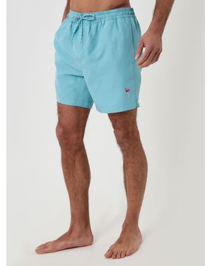 Threadbare Embroidered Quick Dry Swim Shorts - Blue