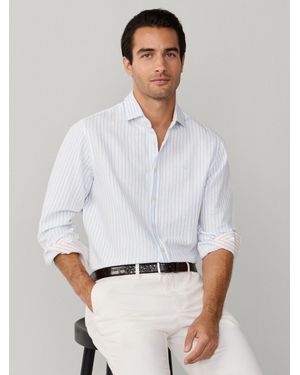 Hackett Cotton-Linen Stripe Shirt - White