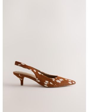Next N. Premium Leather Slingback Heels - Brown