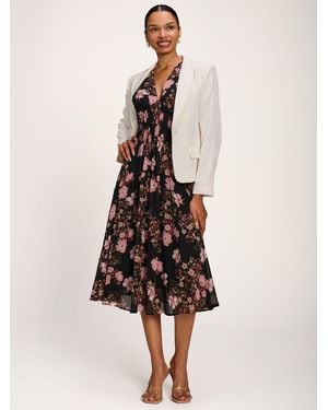 Jolie Moi Printed Chiffon Midi Dress - Natural