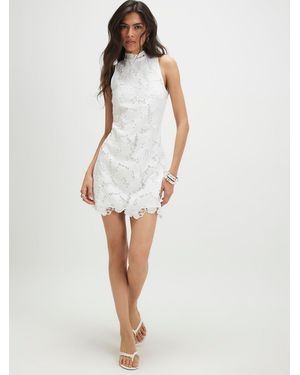 River Island Sleeveless Cutwork Mini Dress - White