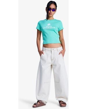Roxy Cloudbreak Barrel Leg Fit Denim Jeans - White
