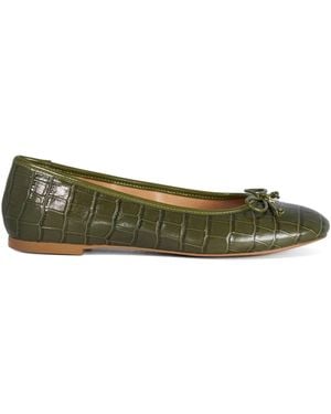Dune Regular Fit Leather Helenne Ballet Pumps - Green