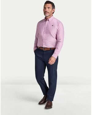 Raging Bull Long Sleeve Classic Oxford Shirt - Pink