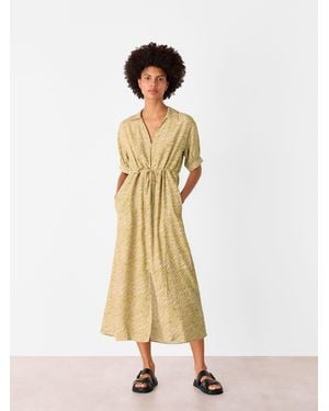 Whistles Petite Tiger Flame Midi Dress - Natural