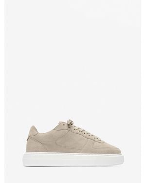 Cleens Sand Suede Court Sneakers - White
