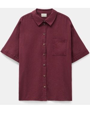 Hush Lana Linen Blend Shirt - Red