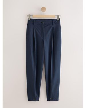 Next Pinstripe Barrel Pants - Blue