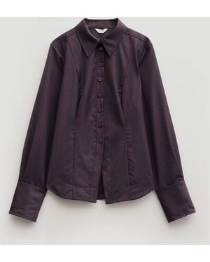 Hush Waisted Checked Wool Shirt - Blue