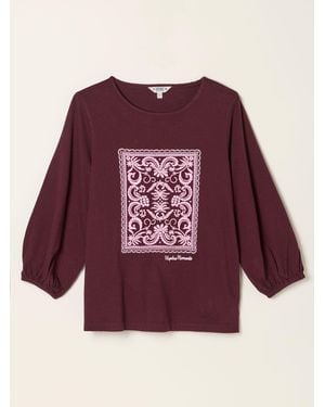 FatFace Penny Lace Graphic T-Shirt - Red