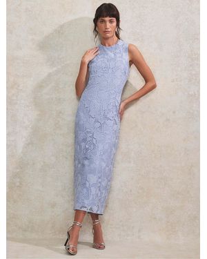 Ro & Zo Lace Column Dress - Blue