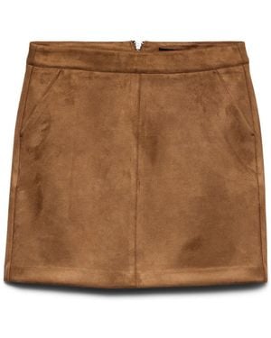Vero Moda Short Faux Suede Skirt - Brown