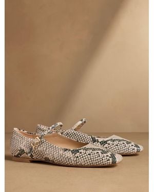 Russell & Bromley Natural Snake Amesbury Mary Jane Shoes - Brown