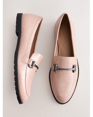 Next Standard Fit Forever Comfort Trim Hardware Loafers - Natural