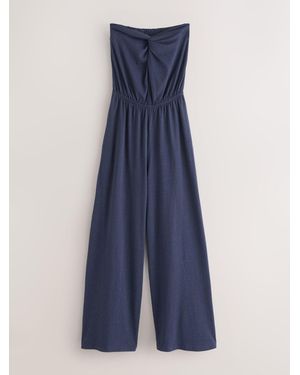 Next Twist Front Bandeau Jersey Jumpsuit - Blue