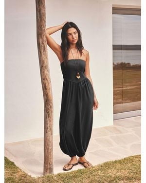 Next Jersey Bandeau Balloon Leg Jumpsuit - Natural