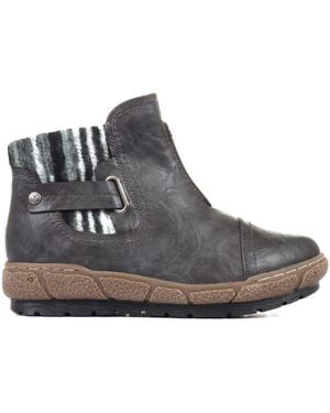 Pavers Ladies Wide Fit Ankle Boots - Gray