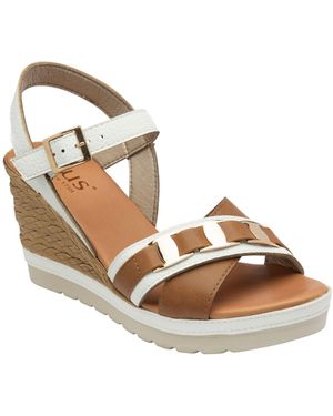 Lotus Wedge Open-Toe Sandals - Metallic