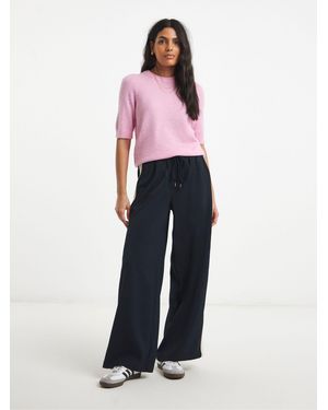 Simply Be Puff Sleeve Knit T-Shirt - Pink