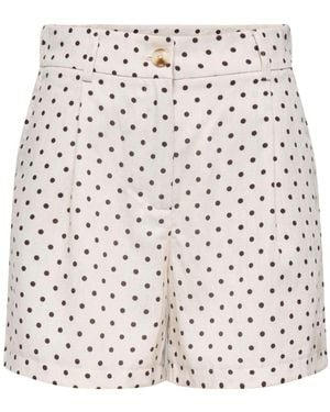 ONLY Polka Dot Linen Look Shorts - White