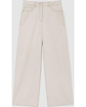 Reiss Wide-Leg Jeans With Hemp - Natural