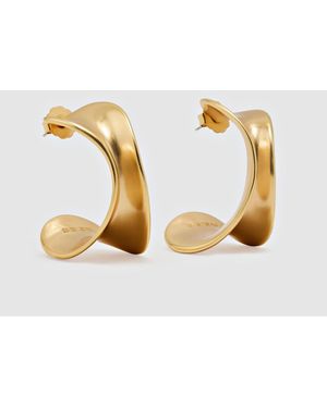 Reiss Tone Savanna Sculptural Curve Hoop Earrings - Metallic