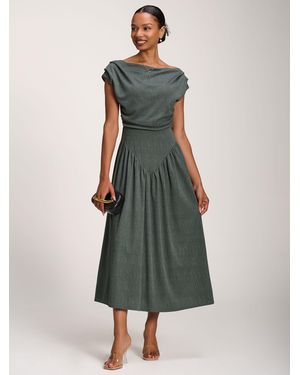 Jolie Moi Cowl Neckline Midaxi Dress - Green