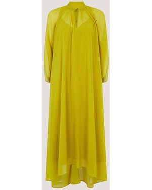 Monsoon Amelia Scarf Neck Cape Midi Dress - Yellow
