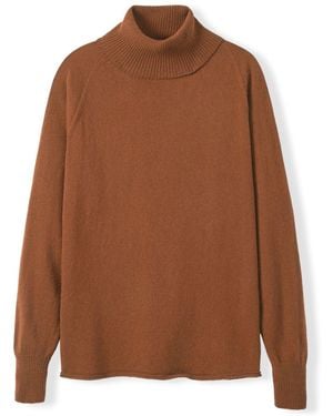Celtic & Co. Supersoft Slouch Roll Neck Sweater - Brown