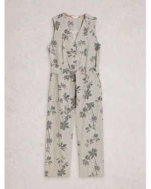 White Stuff Betty Linen Jumpsuit - White