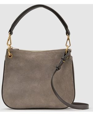Reiss Taupe Colette Suede Crossbody Bag - Brown